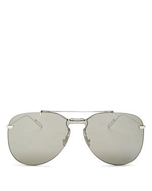 Dior Homme Men's Mirrored Brow Bar Rimless Aviator 